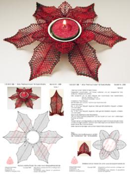 088 Klöppelbrief  Stern „Weihnachtsstern“ für Teelichthalter